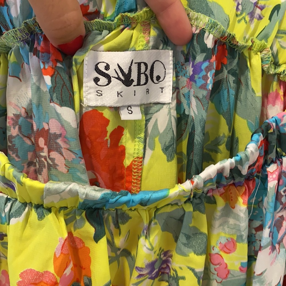 Sabo Skirt floral maxi skirt w leg slit - Picture 4 of 6